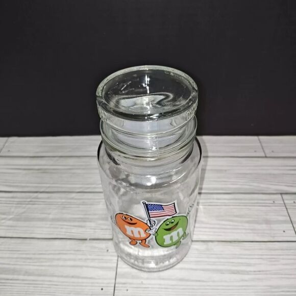 VINTAGE 1984 M&M's OLYMPIC Commemorative Glass Candy Jar Los Angeles XXIII - Picture 1 of 10